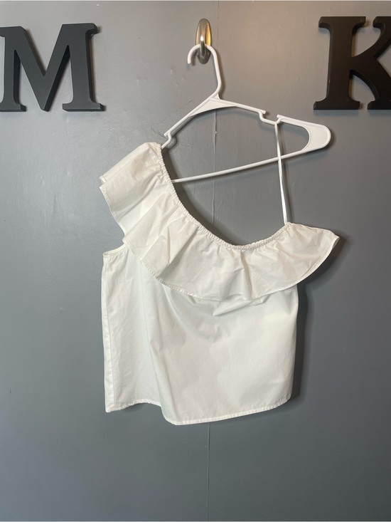 Banana Republic Tops - Banana Republic White Ruffle One-Shoulder Top small